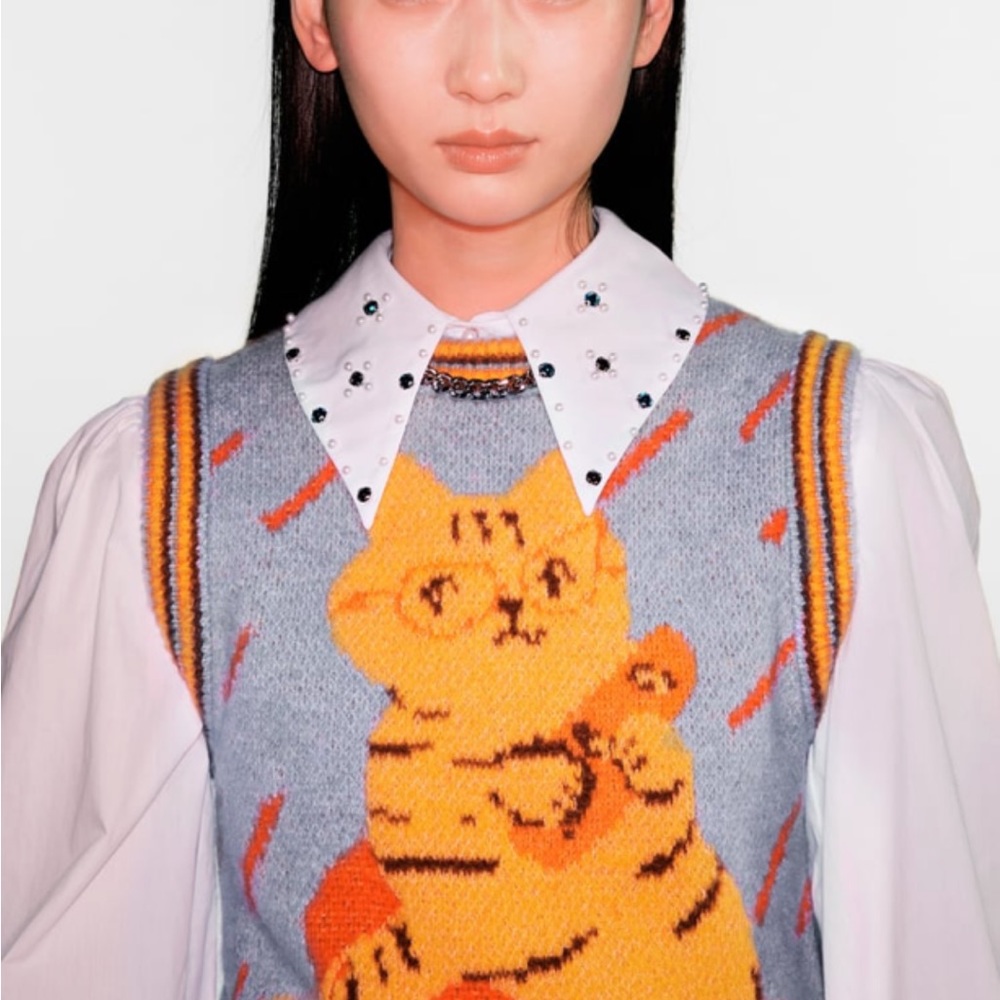 Zara tiger knit vest